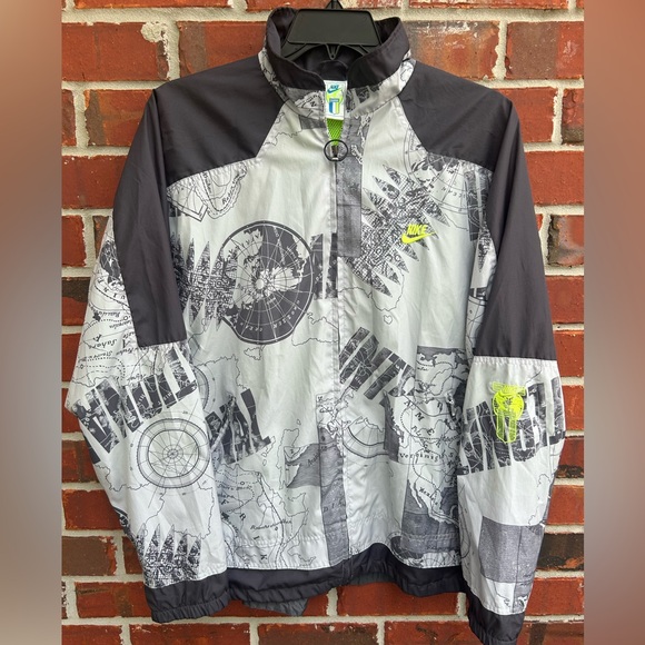 Vintage 90s Nike International All Over World Map Print Windbreaker XL Jacket E1